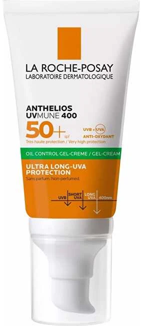 La Roche Posay Anthelios XL Anti-Shine Non-Perfumed Dry Touch Gel-Kreminis SPF 50+ apsauginis gelinis kremas jautriai veido odai, 50 ml