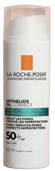 La Roche-Posay Anthelios Oil Correct SPF 50+ veido kremas nuo saulės riebiai odai, 50 ml