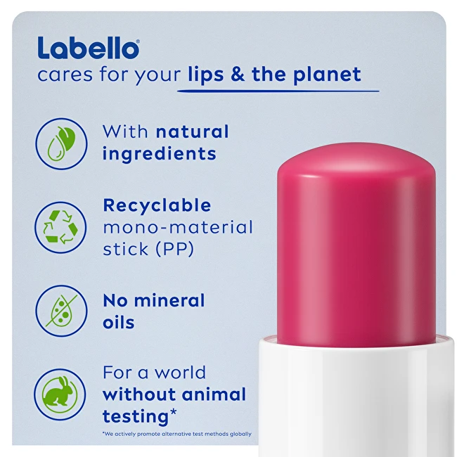 Labello Cherry Shine 24h Moisture Lūpų balzamas Lūpų balzamas moterims, 4,8 g