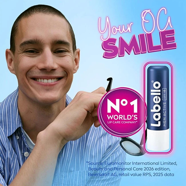 Labello Men Active 24h Moisture Lūpų balzamas Lūpų balzamas vyrams, 4,8 g