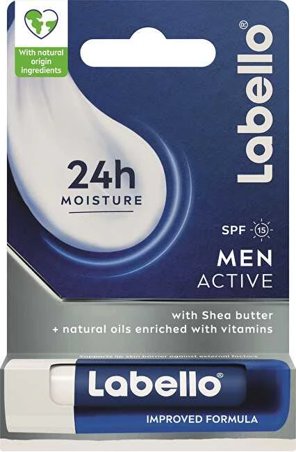 Labello Men Active 24h Moisture Lūpų balzamas Lūpų balzamas vyrams, 4,8 g