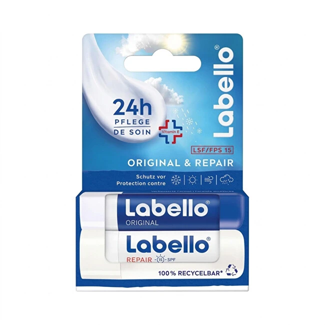 Labello Original + Med Repair Lūpų balzamas unisex, 4,8 g