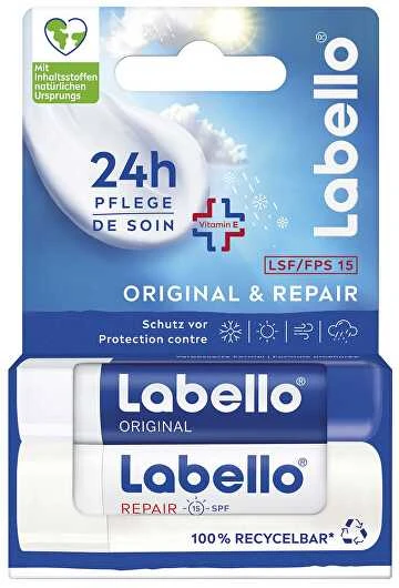 Labello Original + Med Repair Lūpų balzamas unisex, 4,8 g