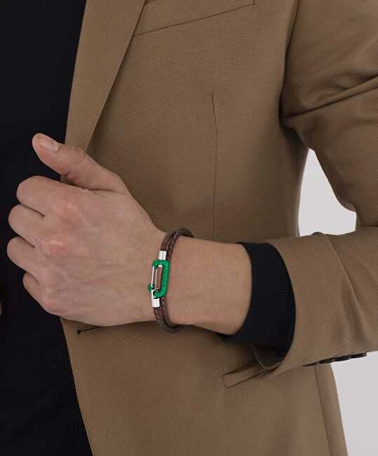 Lacoste Ruda pinta odinė apyrankė Matt 2040314