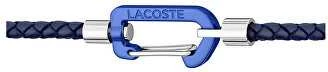 Lacoste Tamsiai mėlyna pinta odinė apyrankė Matt 2040315