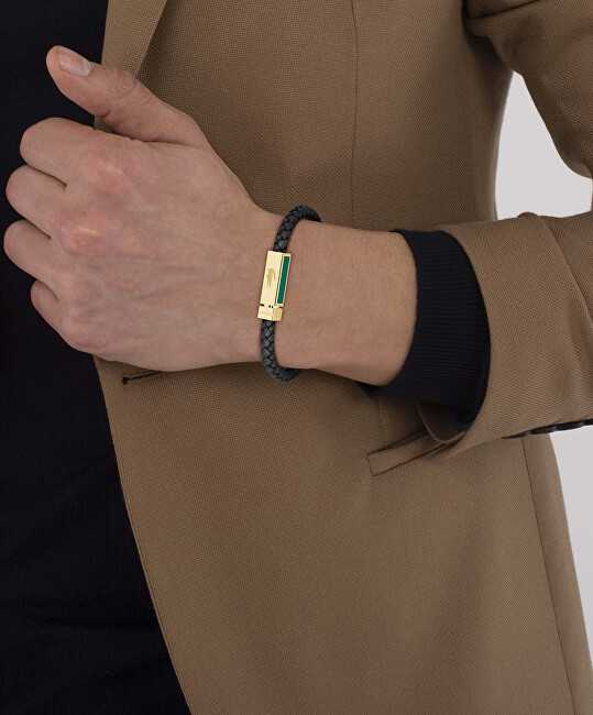 Lacoste Juoda odinė apyrankė vyrams Rockel 2040451