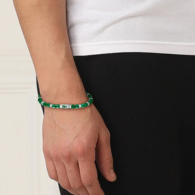 Lacoste „Matchpoint“ žalio agato karoliukų apyrankė 2040591