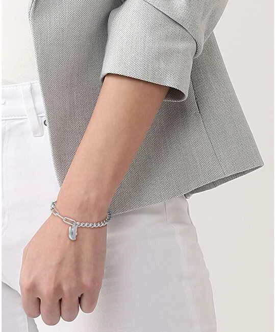 Lacoste Moteriška plieninė apyrankė su violetiniais kristalais Krokodilas 2040554