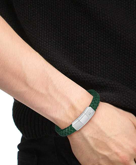 Lacoste Žalia odinė apyrankė Rokel 2040284