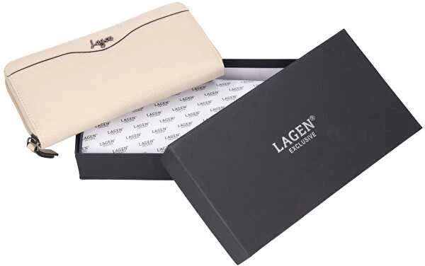 Lagen Moteriška odinė piniginė LG833 balta