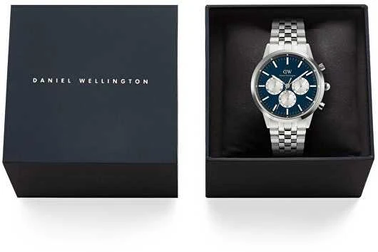 Daniel Wellington „Iconic 42 Chronograph Arch 5-Link Arctic Panda“ sidabrinis laikrodis, DW00100874