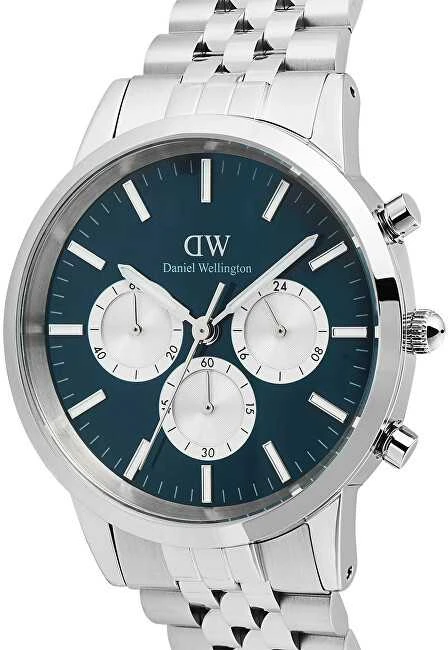 Daniel Wellington „Iconic 42 Chronograph Arch 5-Link Arctic Panda“ sidabrinis laikrodis, DW00100874