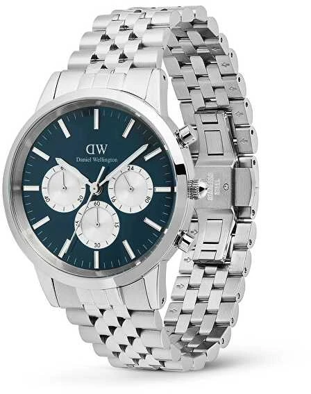Daniel Wellington „Iconic 42 Chronograph Arch 5-Link Arctic Panda“ sidabrinis laikrodis, DW00100874