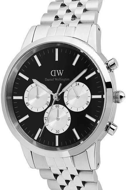 Daniel Wellington „Iconic 42 Chronograph Arch 5-Link Onyx Panda Sidabrinis“ laikrodis, DW00100873