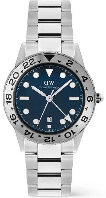 Laikrodis Daniel Wellington Ikoninis GMT 40 Link šlifuoto sidabro spalvos rėmelis DW00100922