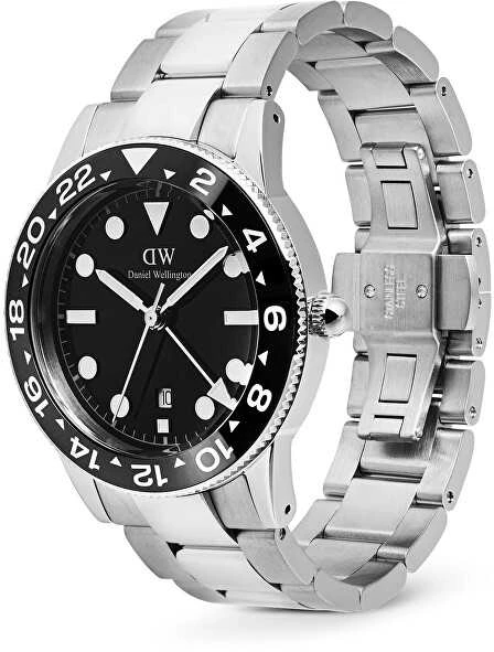 Laikrodis Daniel Wellington Iconic GMT 40 Link Juodas Ceramic Bezel S DW00100919
