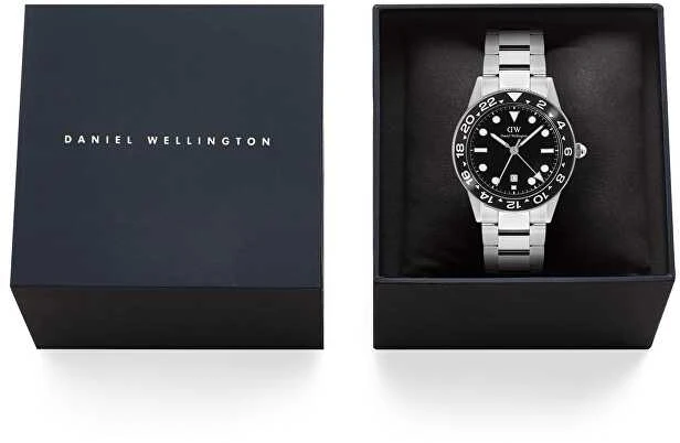 Laikrodis Daniel Wellington Iconic GMT 40 Link Juodas Ceramic Bezel S DW00100919