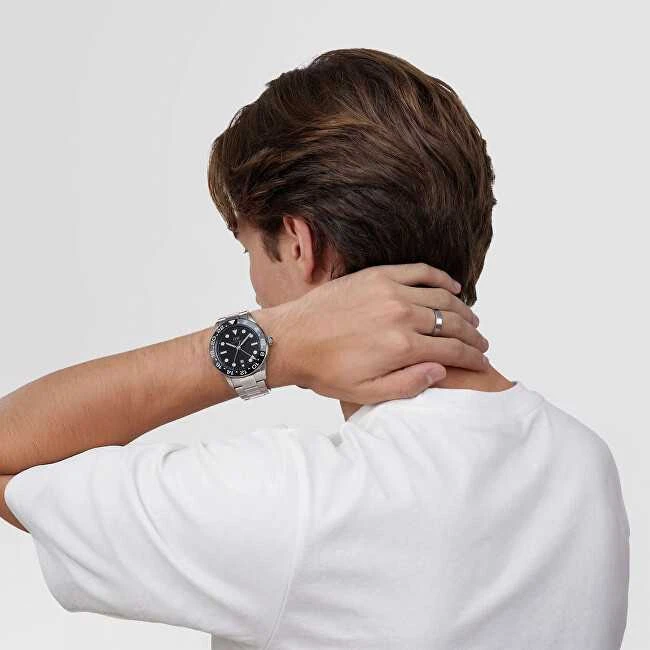 Laikrodis Daniel Wellington Iconic GMT 40 Link Juodas Ceramic Bezel S DW00100919