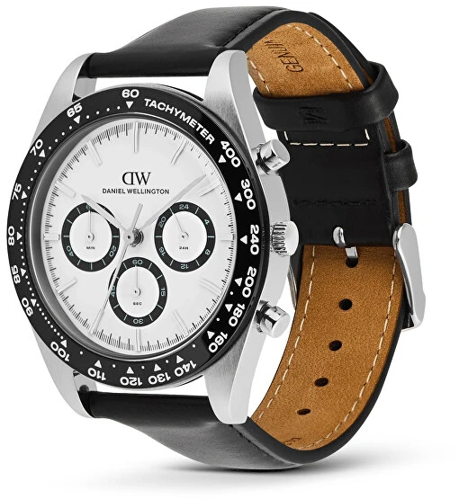Laikrodis Daniel Wellington Iconic Tachimetras 42 Sheffield Baltas Juodas S DW00100951