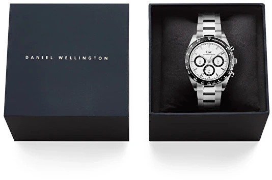 Laikrodis Daniel Wellington Iconic Tachymeter 42 3-Link Baltas Juodas S DW00100948