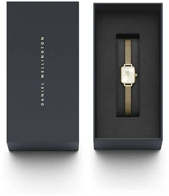 Laikrodis Daniel Wellington Micro Quadro Mini Evergold Champagne DW00100656