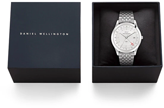 Laikrodis Daniel Wellington Pathfinder GMT 39 7-Link Frost-Baltas S DW00100973