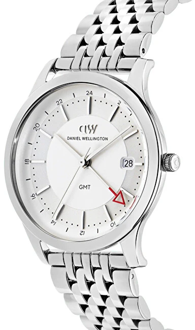 Laikrodis Daniel Wellington Pathfinder GMT 39 7-Link Frost-Baltas S DW00100973