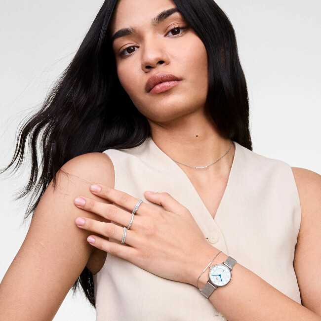 Laikrodis Daniel Wellington Petite 28 Roman Numerals Date Sterling Baltas Sidabrinis DW00100858