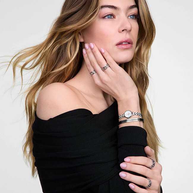Laikrodis Daniel Wellington Petite Mini 19 Arch 3-Link Baltas Sidabrinis DW00100853