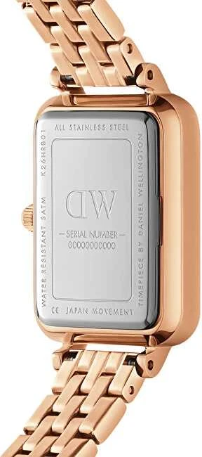 Moteriškas laikrodis DANIEL WELLINGTON Quadro Rose Gold DW00100672 + BOX (zw519h)