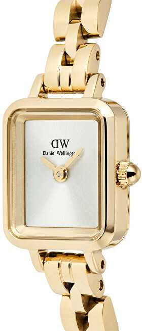 Laikrodis Daniel Wellington Quadro Mini 15.4x18.2 Arch 3-Link Baltas Sunray Gold DW00100850