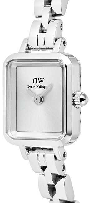 Laikrodis Daniel Wellington Quadro Mini 15.4x18.2 Arch 3-Link Baltas Sunray Sidabrinis DW00100844