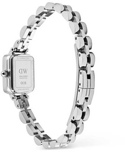 Laikrodis Daniel Wellington Quadro Mini 15.4x18.2 Arch 3-Link Baltas Sunray Sidabrinis DW00100844