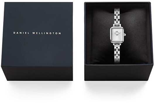 Laikrodis Daniel Wellington Quadro Mini 15.4x18.2 Arch 3-Link Baltas Sunray Sidabrinis DW00100844