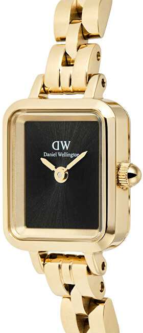 Laikrodis Daniel Wellington „Quadro Mini 15.4x18.2 Arch“ 3 jungčių ratlankis „Onyx Sunray Gold“, DW00100851
