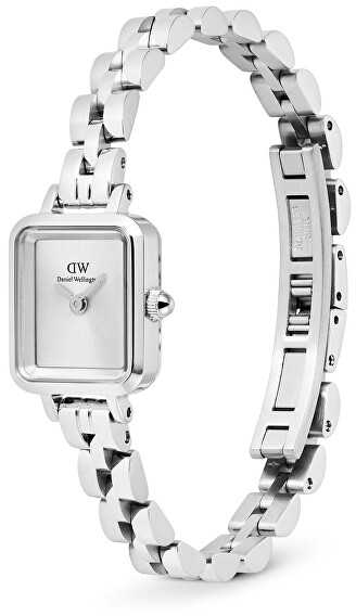 Laikrodis Daniel Wellington Quadro Mini 15.4x18.2 Arch 3-Link Baltas Sunray Sidabrinis DW00100844