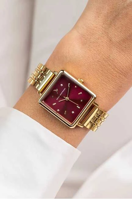Laikrodis Emily Westwood Burgundiškas „Muse Gold“ EKM-5714GQ