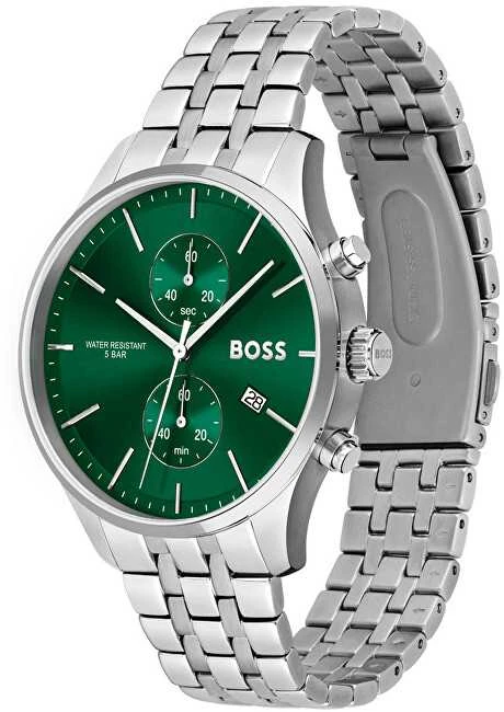 Laikrodis BOSS 1513975. Kvarcas, Spalva žalia. Žmogus.