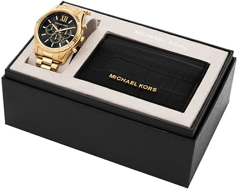 Laikrodis Michael Kors Lexington dovanų rinkinys + kortelių piniginė MK9245SET