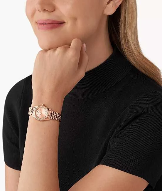 „Moteriškas laikrodis MICHAEL KORS MK4739 Lexington Peve“ rožinio aukso spalvos nerūdijančio plieno 26 mm + dėžutė