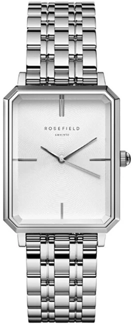 Laikrodis Rosefield The Octagon Baltas Sunray Steel Sidabrinis OCWSS-O41