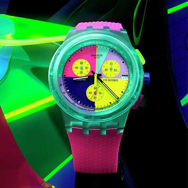 Laikrodis Swatch Neoninė blyksnio rodyklė SUSG408