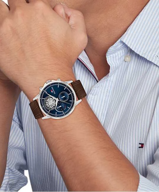 Laikrodis TOMMY HILFIGER MEN'S WATCH 1710629 Steward Open Heart + BOX