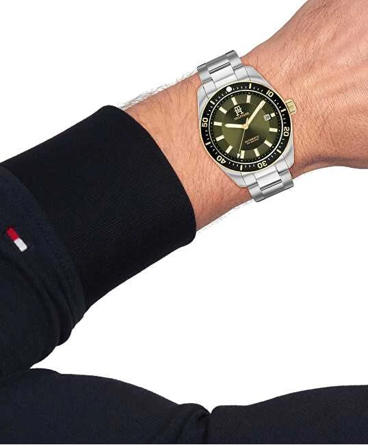 Laikrodis TOMMY HILFIGER 1792155. Automatinė, Spalva žalia. Žmogus.