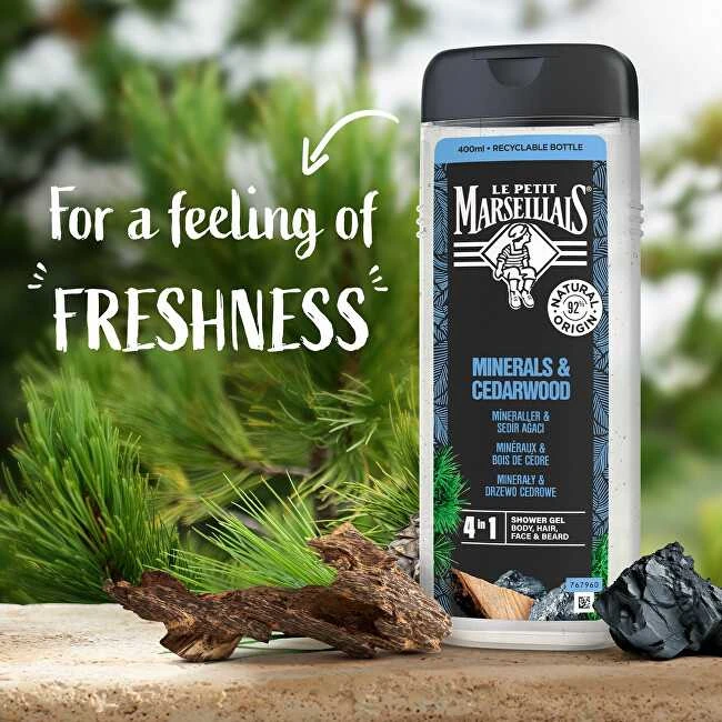 Le Petit Marseillais Dušo želė Minerals & Cedar Wood, 400 ml