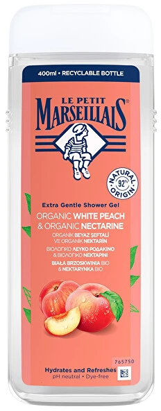 Le Petit Marseillais Extra Gentle Dušo želė Organic Baltas Peach & Organic Nectarine Dušo želė