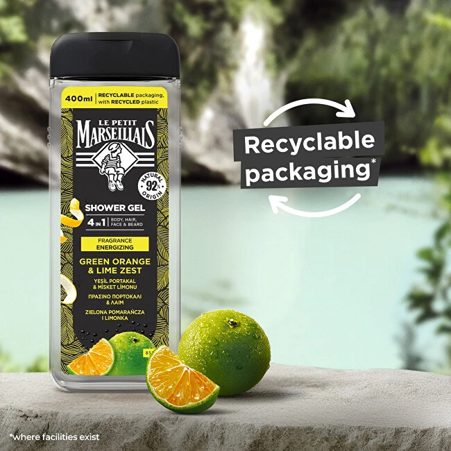 Le Petit Marseillais Dušo želė 4in1 Žalias Oranžinis & Lime Zest 400 ml