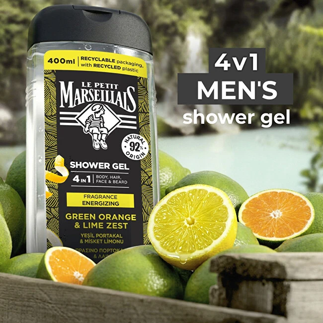 Le Petit Marseillais Dušo želė 4in1 Žalias Oranžinis & Lime Zest 400 ml