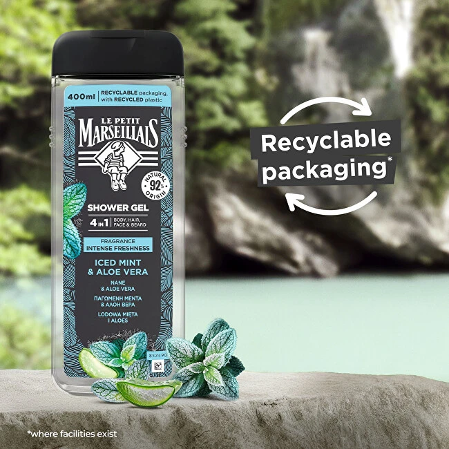 Le Petit Marseillais Dušo želė 4in1 Iced Mint & Aloe Vera 400 ml