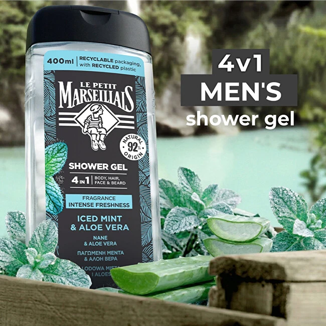 Le Petit Marseillais Dušo želė 4in1 Iced Mint & Aloe Vera 400 ml
